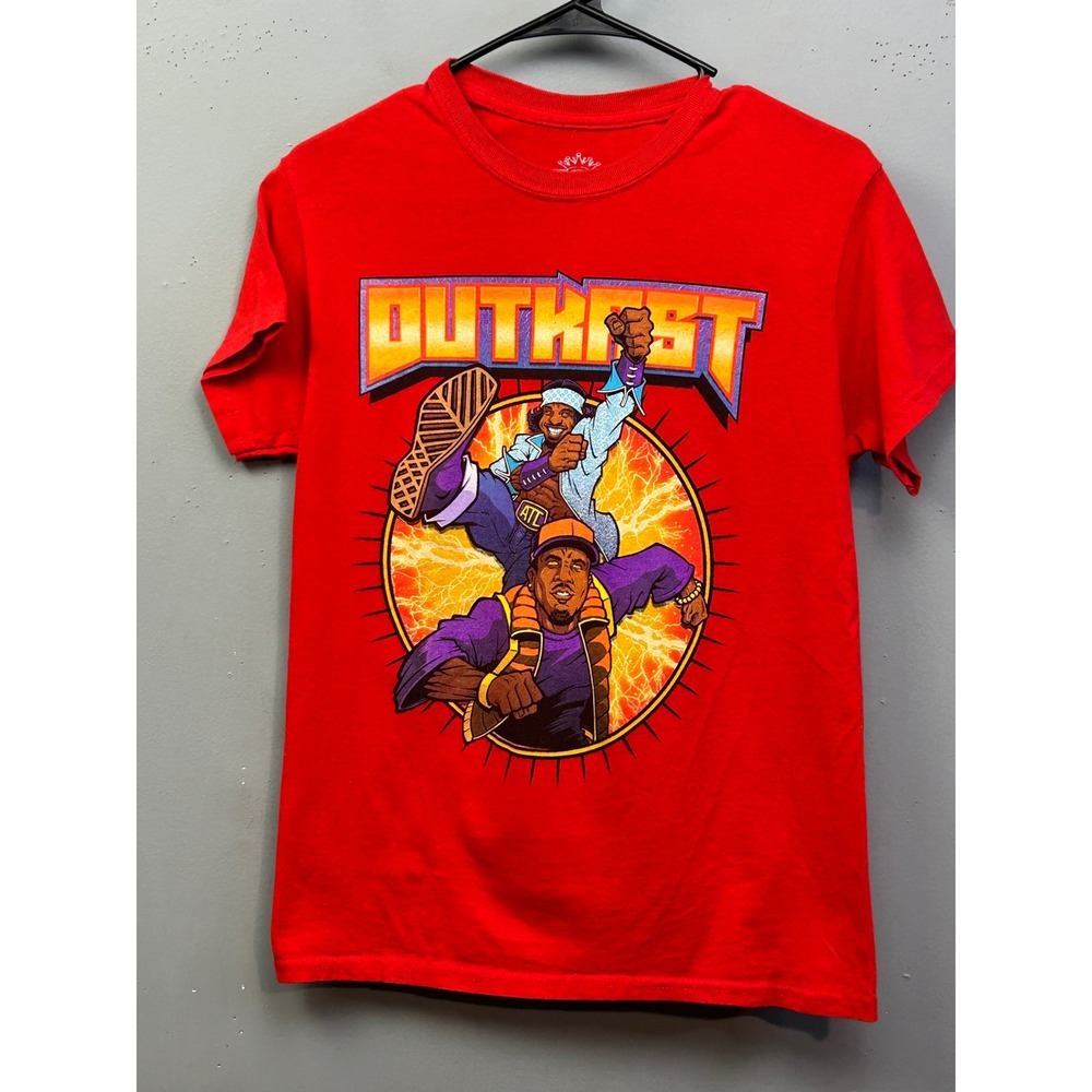 OutKast T-Shirt Mens Small Red Graphic Andre 3000 Big Boi Hip Hop Music‎ T-Shirt